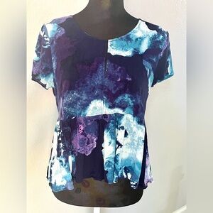 Juicy Couture Blue and Purple Artistic Blouse